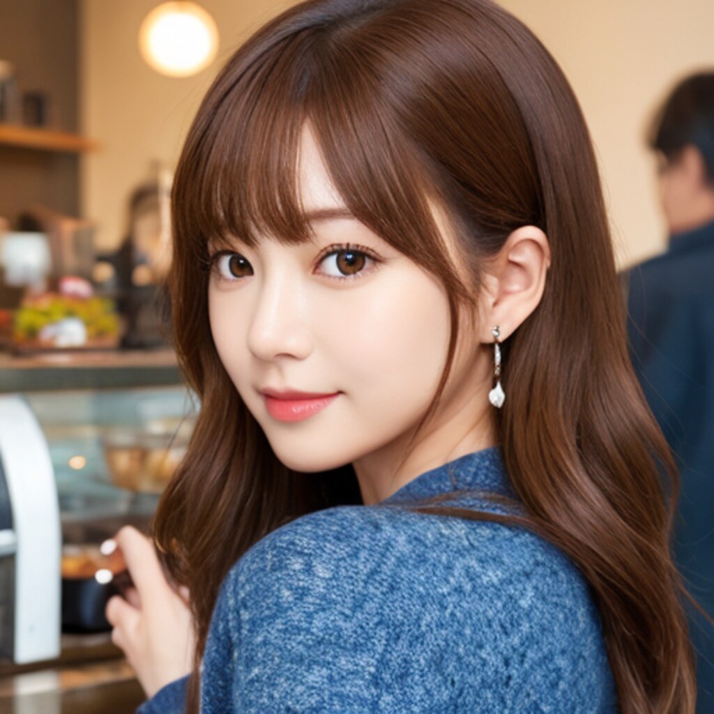 カフェにいるよ