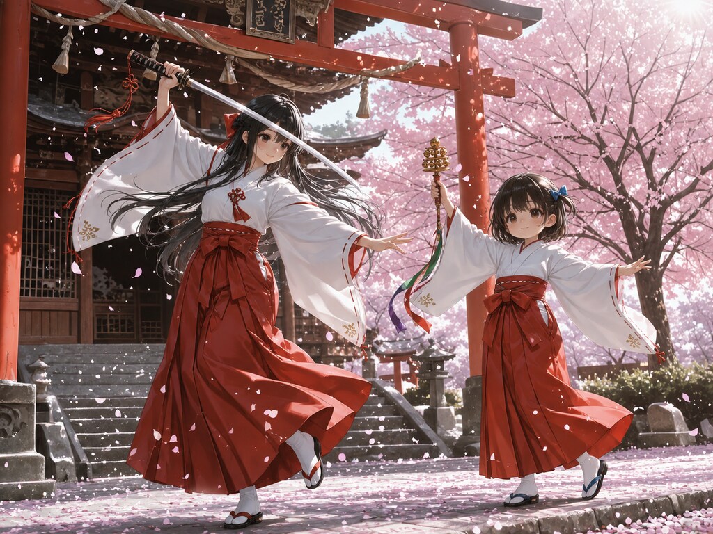 桜舞う花祀神社例大祭