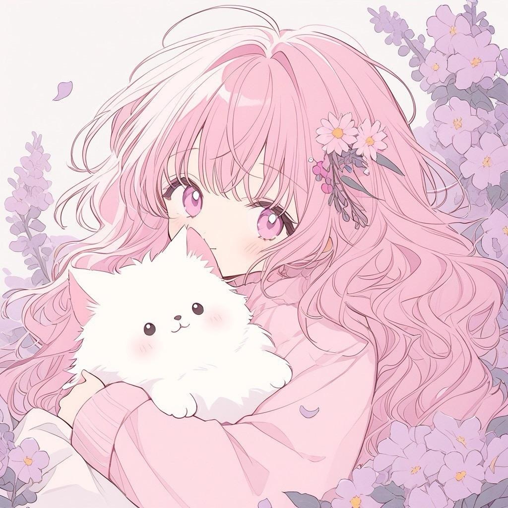 ピンク色のふわふわな女の子