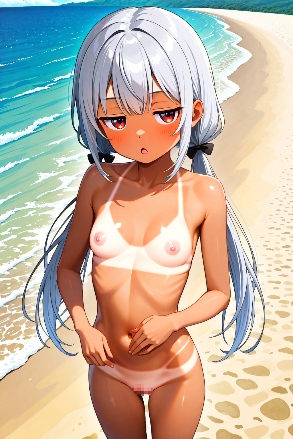 日焼けアイちゃんの裸体