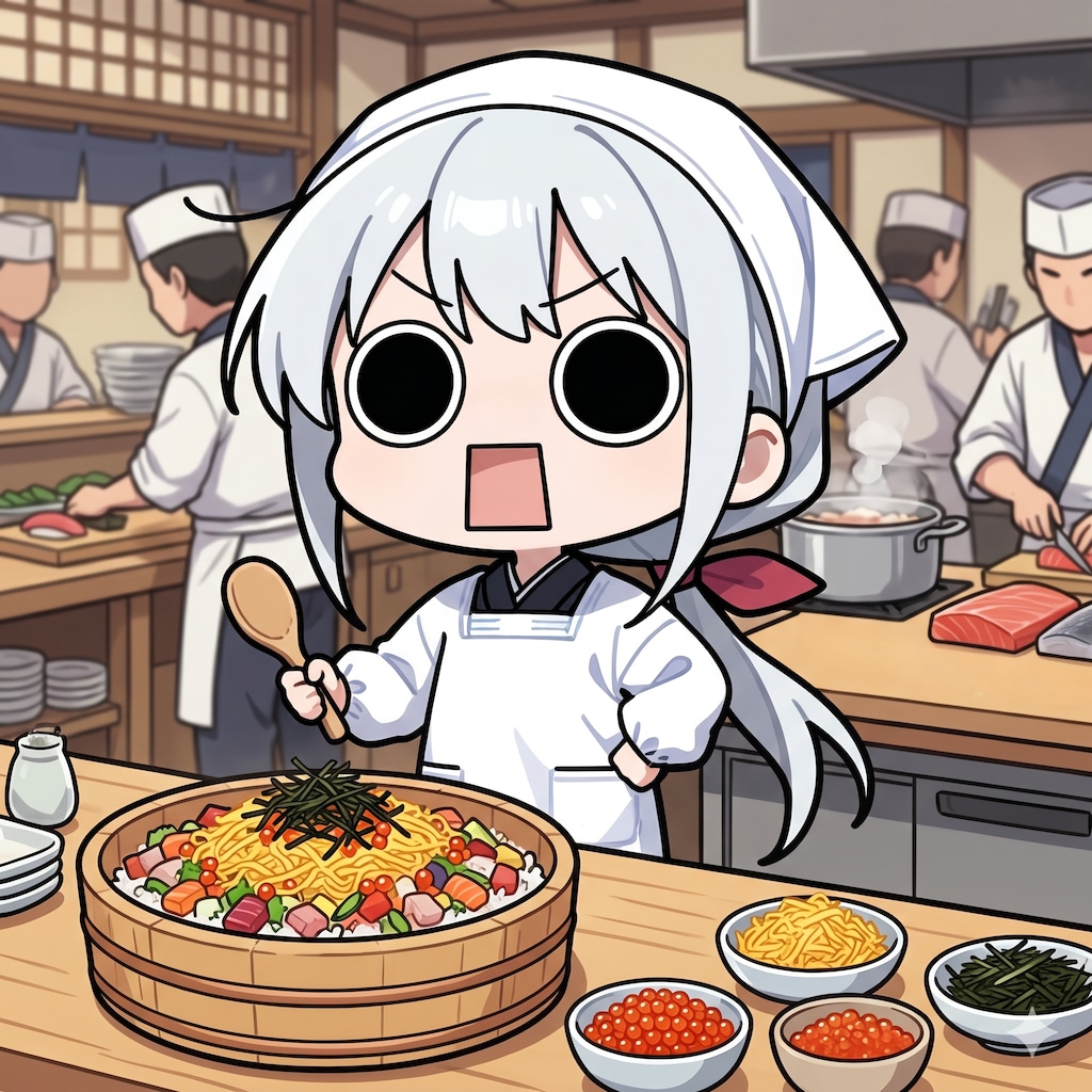 ちらし寿司を作るえらいこっちゃ嬢