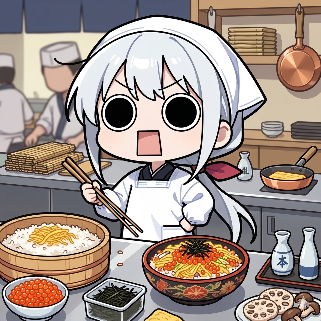 ちらし寿司を作るえらいこっちゃ嬢