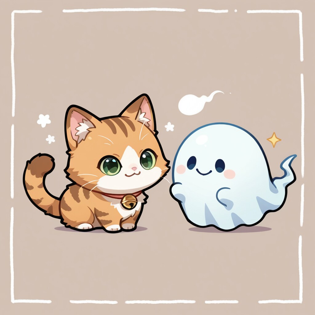 お化けさんと猫