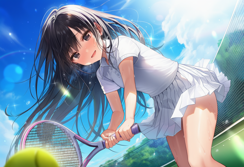 女子高生の体験入部　テニス部編