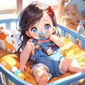 オーバーオールの小さな女の子 2枚目