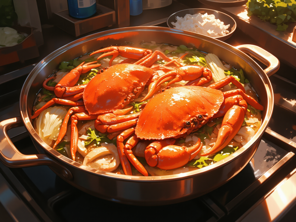 家族団欒で、かにをくえるんだな！