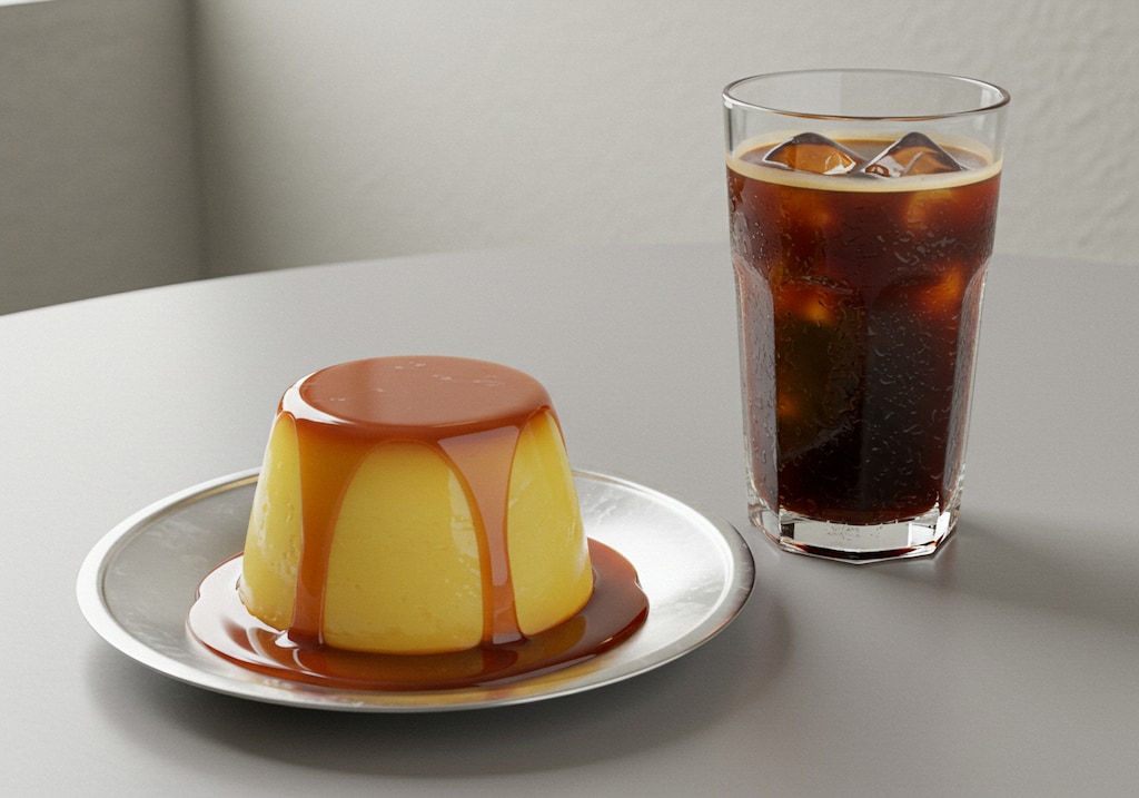 デザートのカスタードプリン