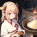大豆を煎る少女 2枚目