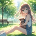 子犬と女の子🐾 7枚目