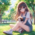 子犬と女の子🐾 5枚目