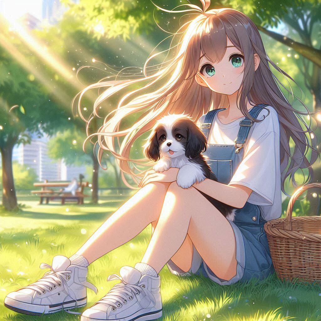 子犬と女の子🐾