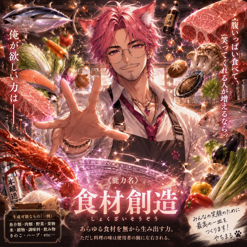 能力〜食材創造〜🍖🐟🍆🍅🌽🍎🍇🍋🍐🍻🍺