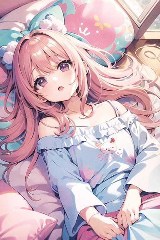 炭酸少女〜寝起き❤️Peach Fizz〜 | の人気AIイラスト・グラビア