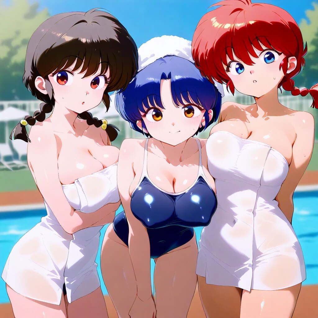 プール上がり3姉妹