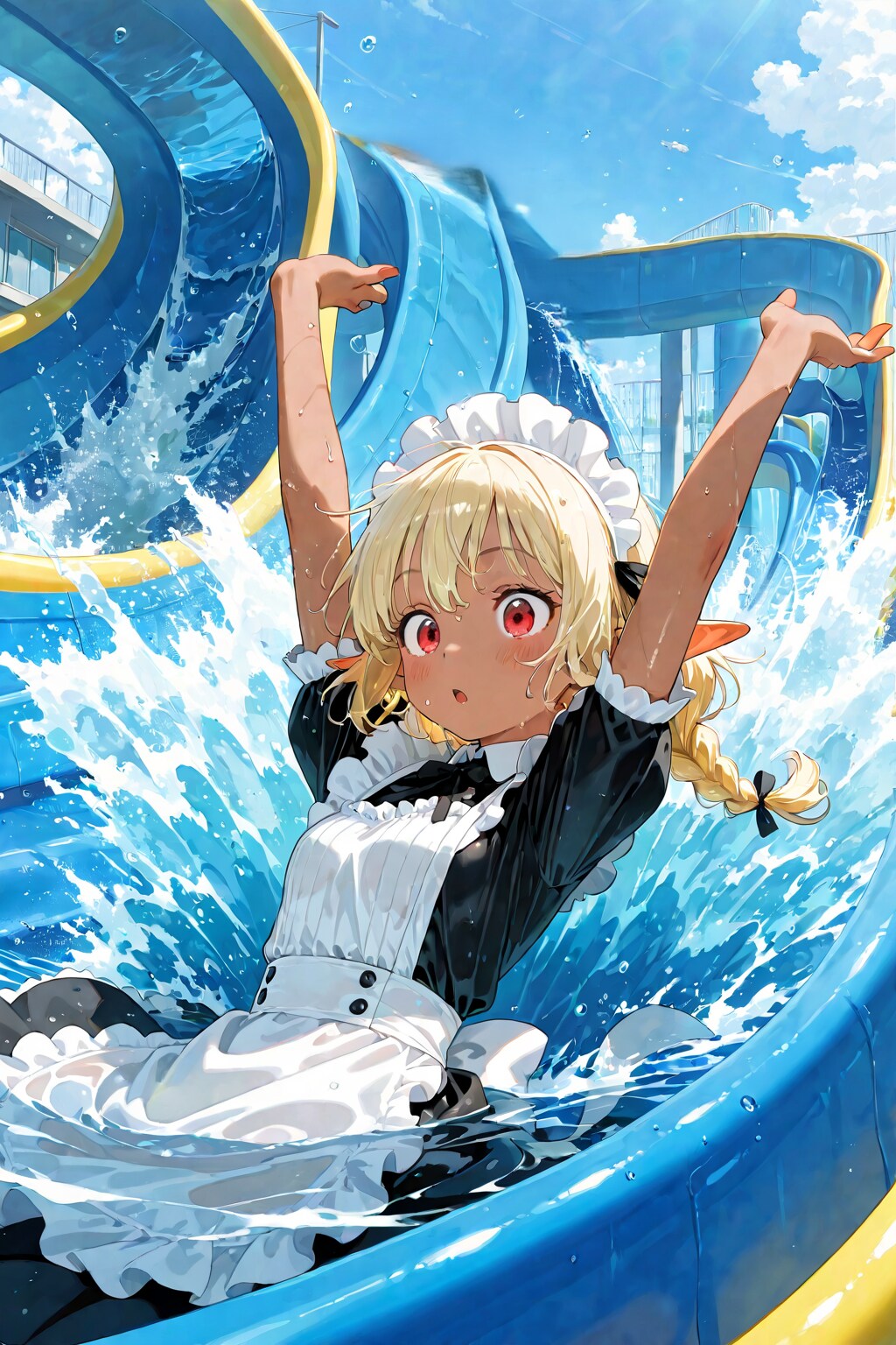 ウォータースライダーな流しエルフ🚽
