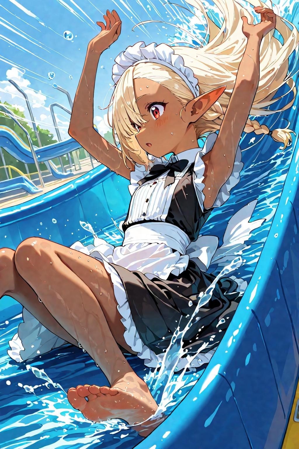 ウォータースライダーな流しエルフ🚽