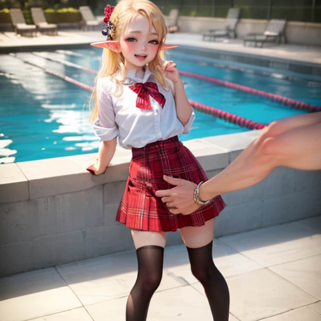 スカートの上からアソコをもまれるのは、かなり気持ちいいようです(*'ω'*)