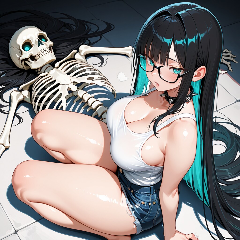骸骨とタンクトップ