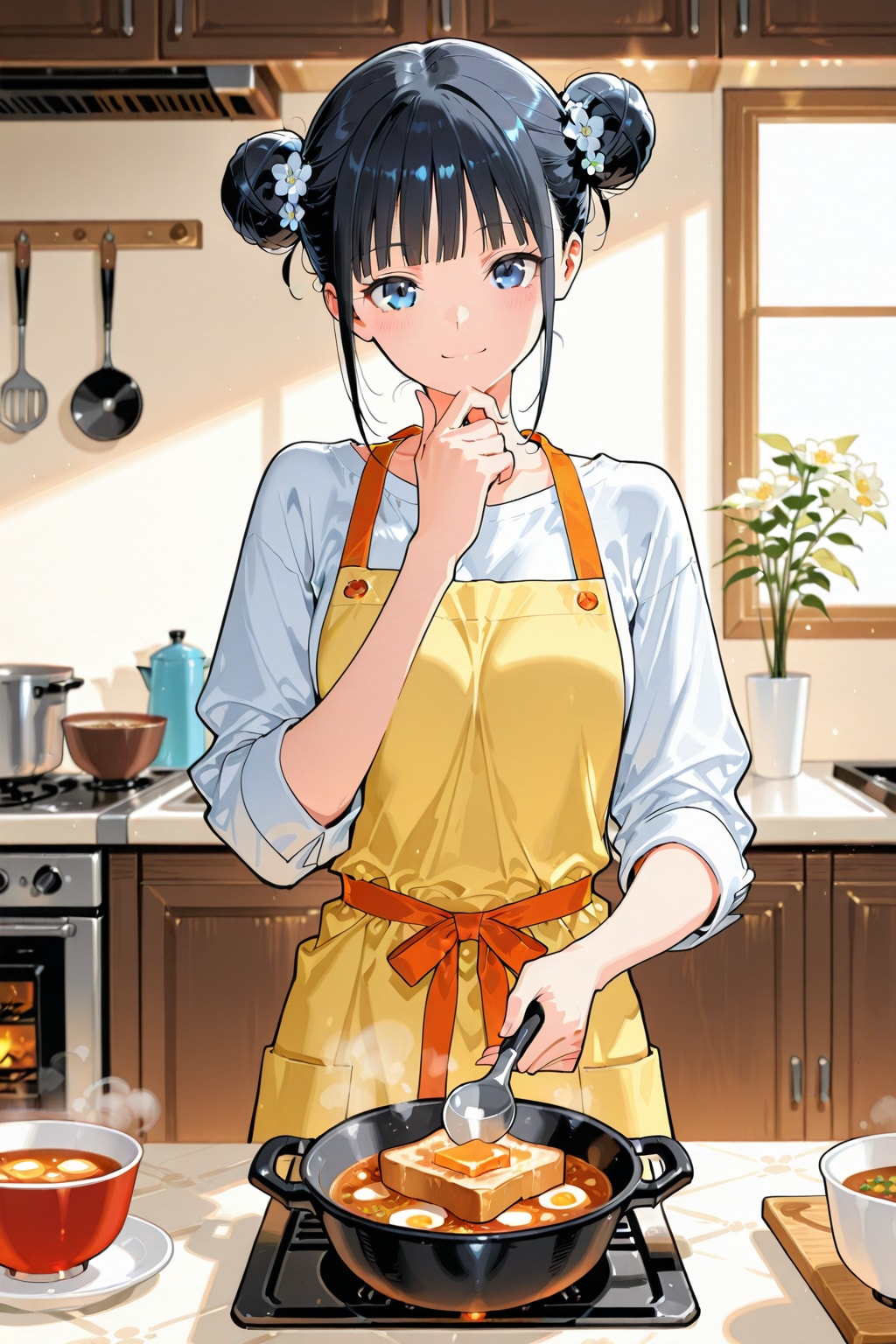 おだんごちゃん🍡✨と朝ごはん🍚✨　2/6 | の人気AIイラスト・グラビア