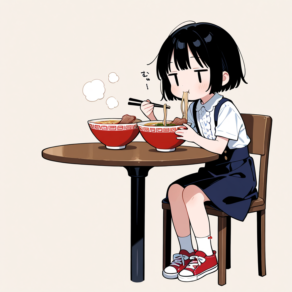 チャーシュー麺を食べる