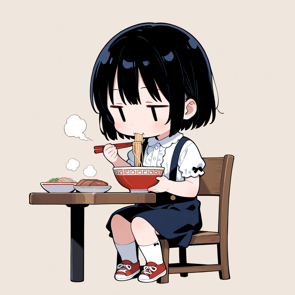 チャーシュー麺を食べる