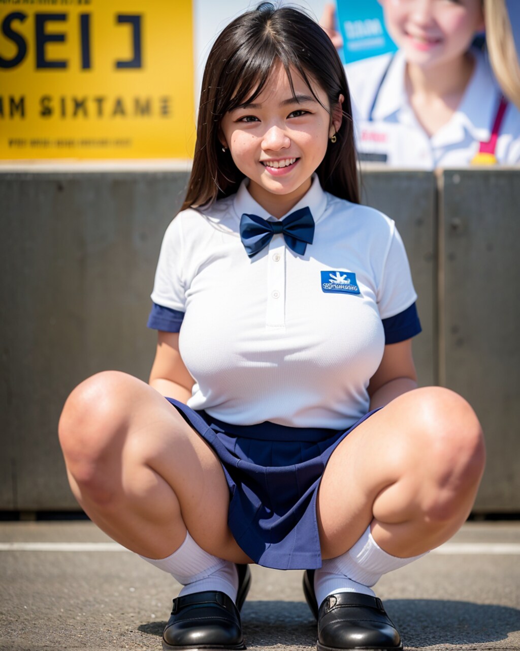 路上ガニ股JK