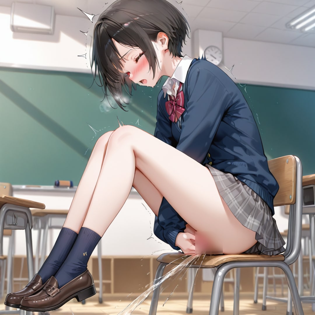 イけない場所で潮吹きしちゃうJK