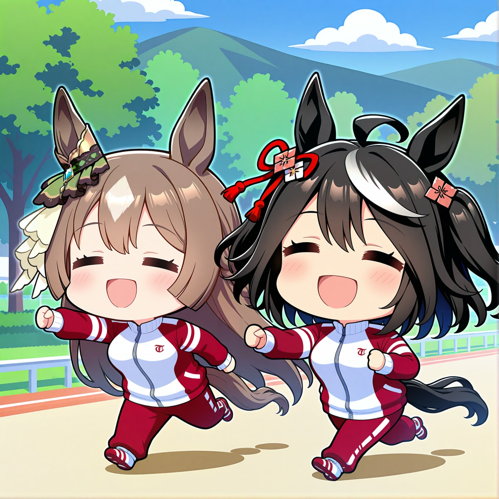 キタ・サト並走中 | の人気AIイラスト・グラビア