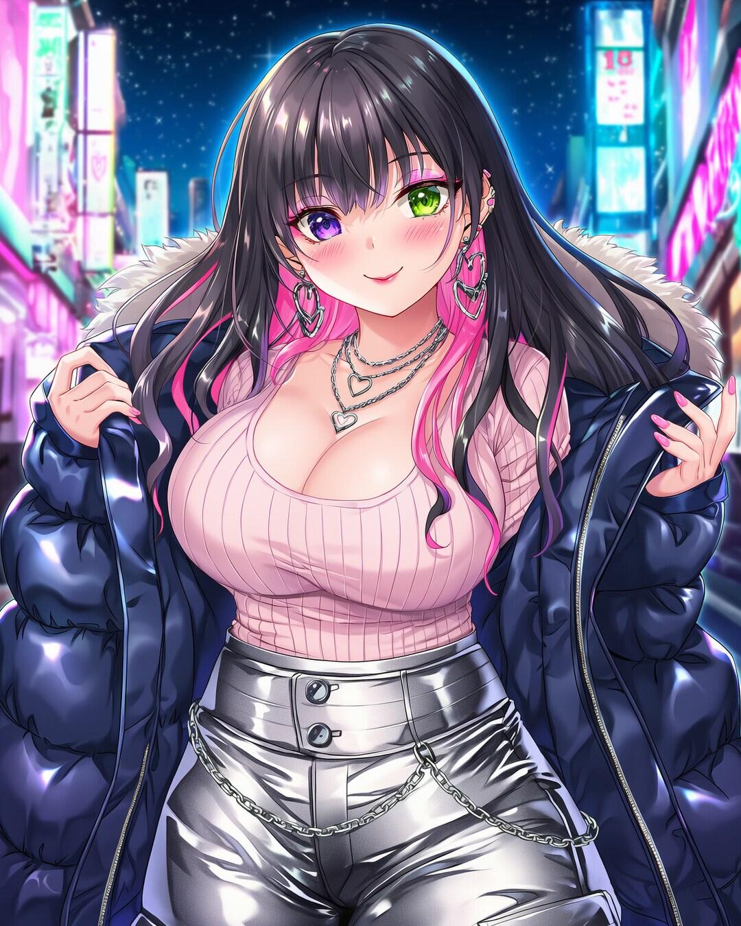 💙ダークネイビーダウン♡夜街リナ💙