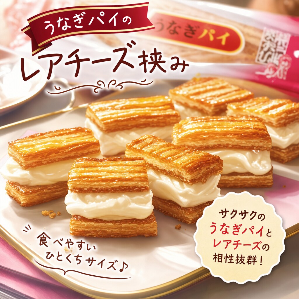 うなぎパイのレアチーズ挟み