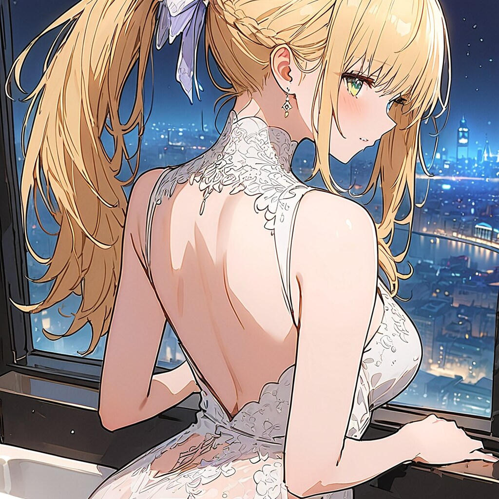 夜を見ている女