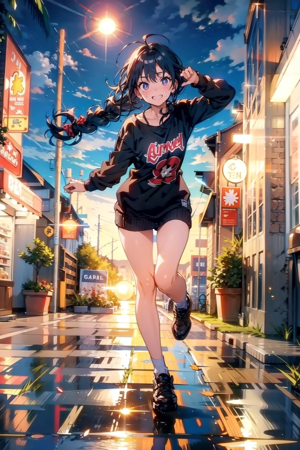 街中、疾走中 | の人気AIイラスト・グラビア