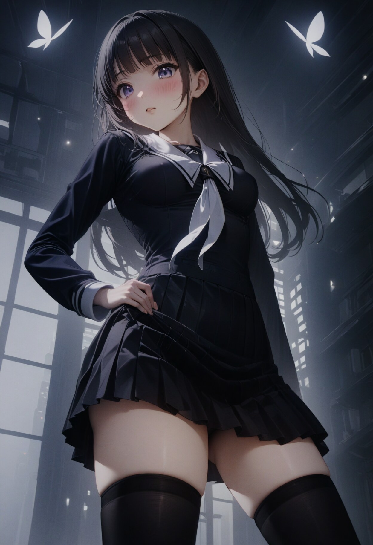 廃墟に立つ