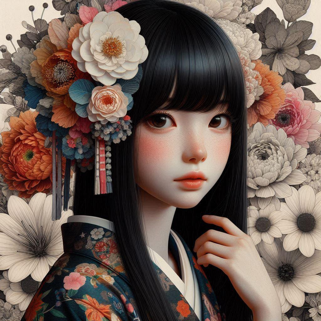 Dalleの綺麗系黒髪美人 | の人気AIイラスト・グラビア