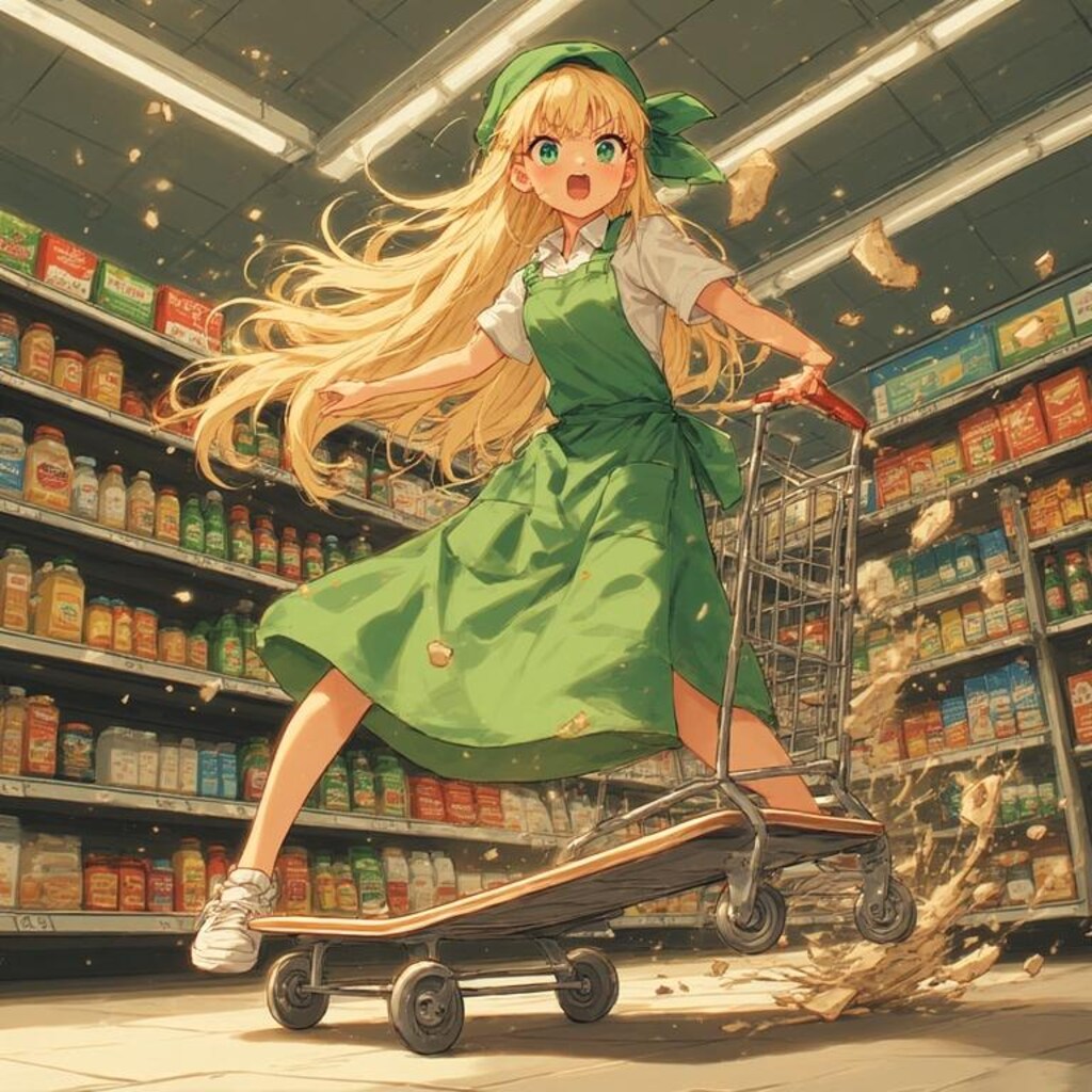 台車で遊んで激突