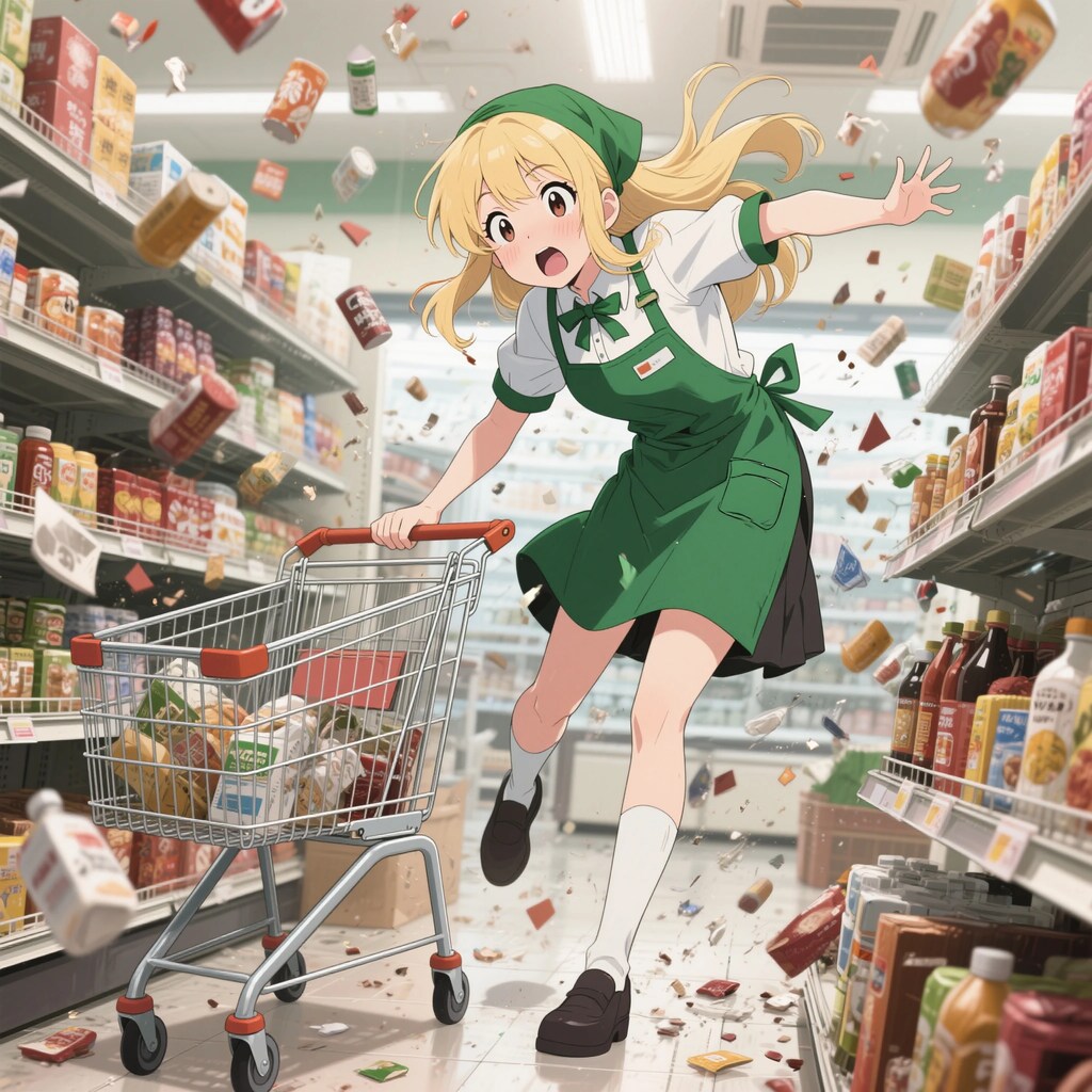 台車で遊んで激突