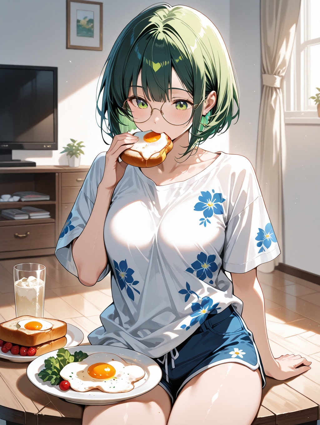 寝ぼけ顔からのモーニングルーティン