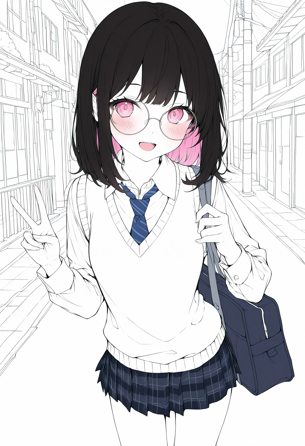 黒髪メガネ 制服