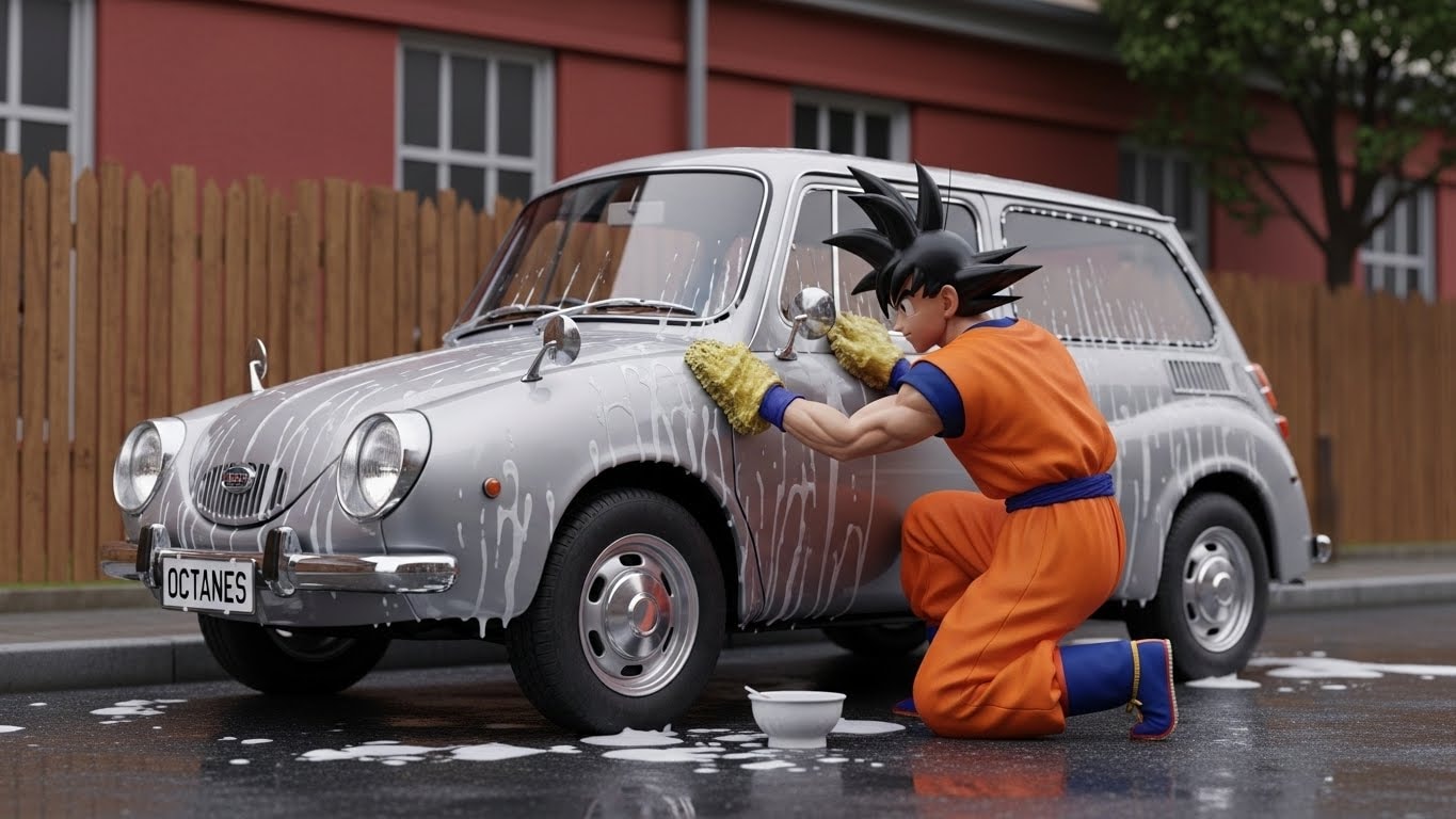 孫悟空がスバル360カスタムを洗う | の人気AIイラスト・グラビア