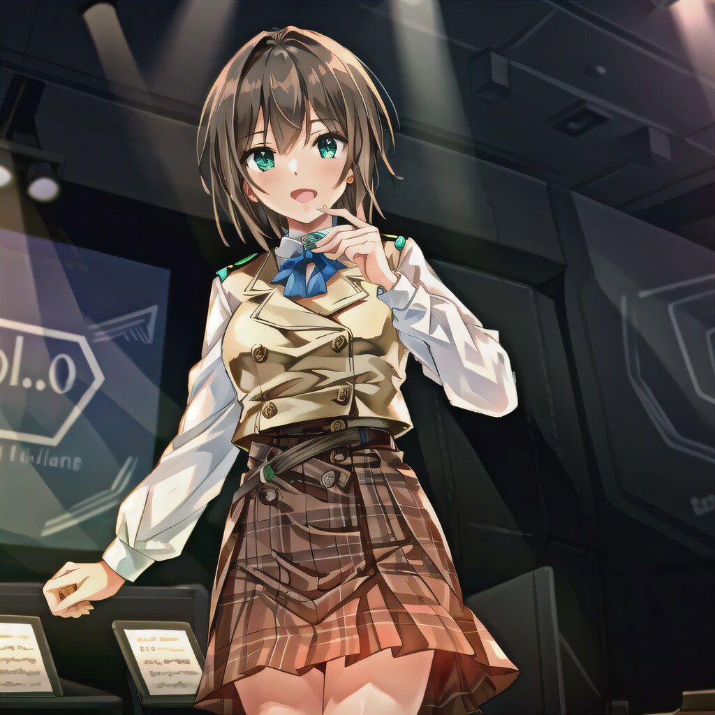 茶髪ボブで制服の少女