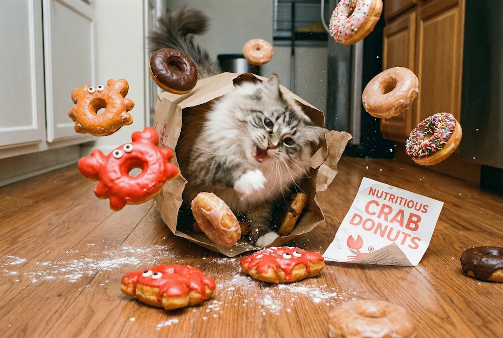 [こんなことがあった]カニドーナツのにおいにゃー🦀‼️