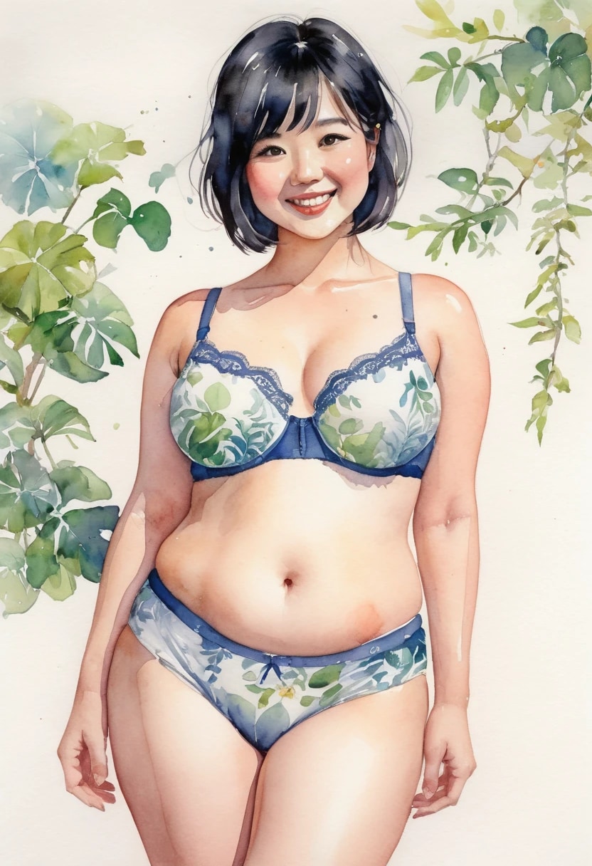 ぽっちゃりさん下着姿