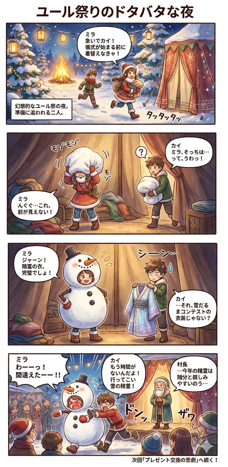 ユール祭りのドタバタな夜 | の人気AIイラスト・グラビア