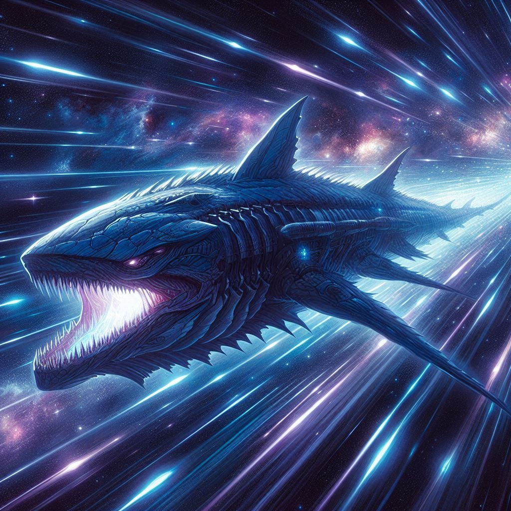 ソラを泳ぐ宇宙ザメ・・・いや？まさかマグロか！？