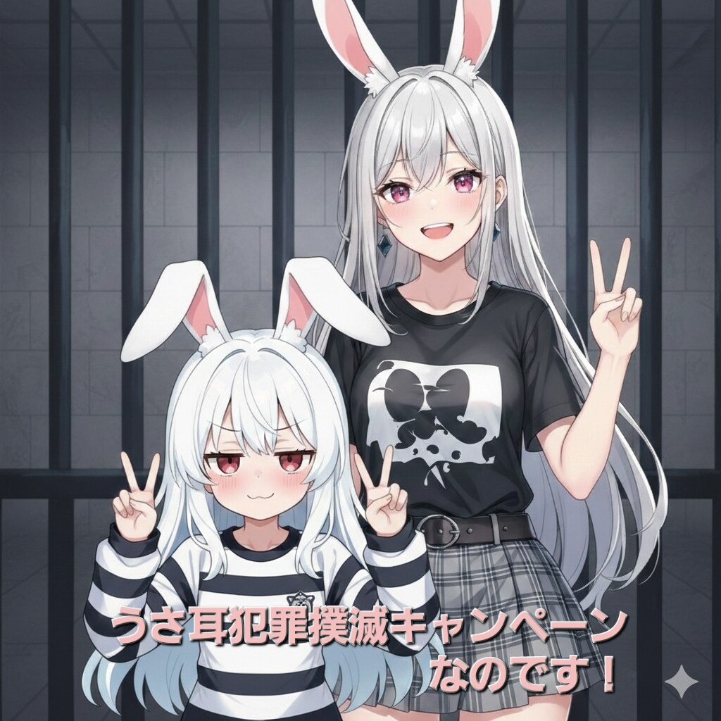 うさ耳犯罪撲滅キャンペーンなのです🐰🐰✨