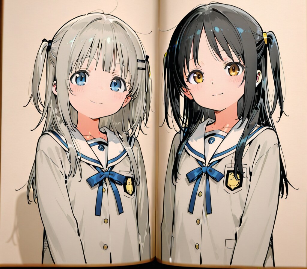 下書きの女の子
