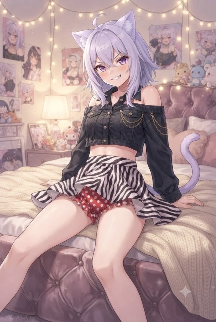 ベッドでパンチラのシス
