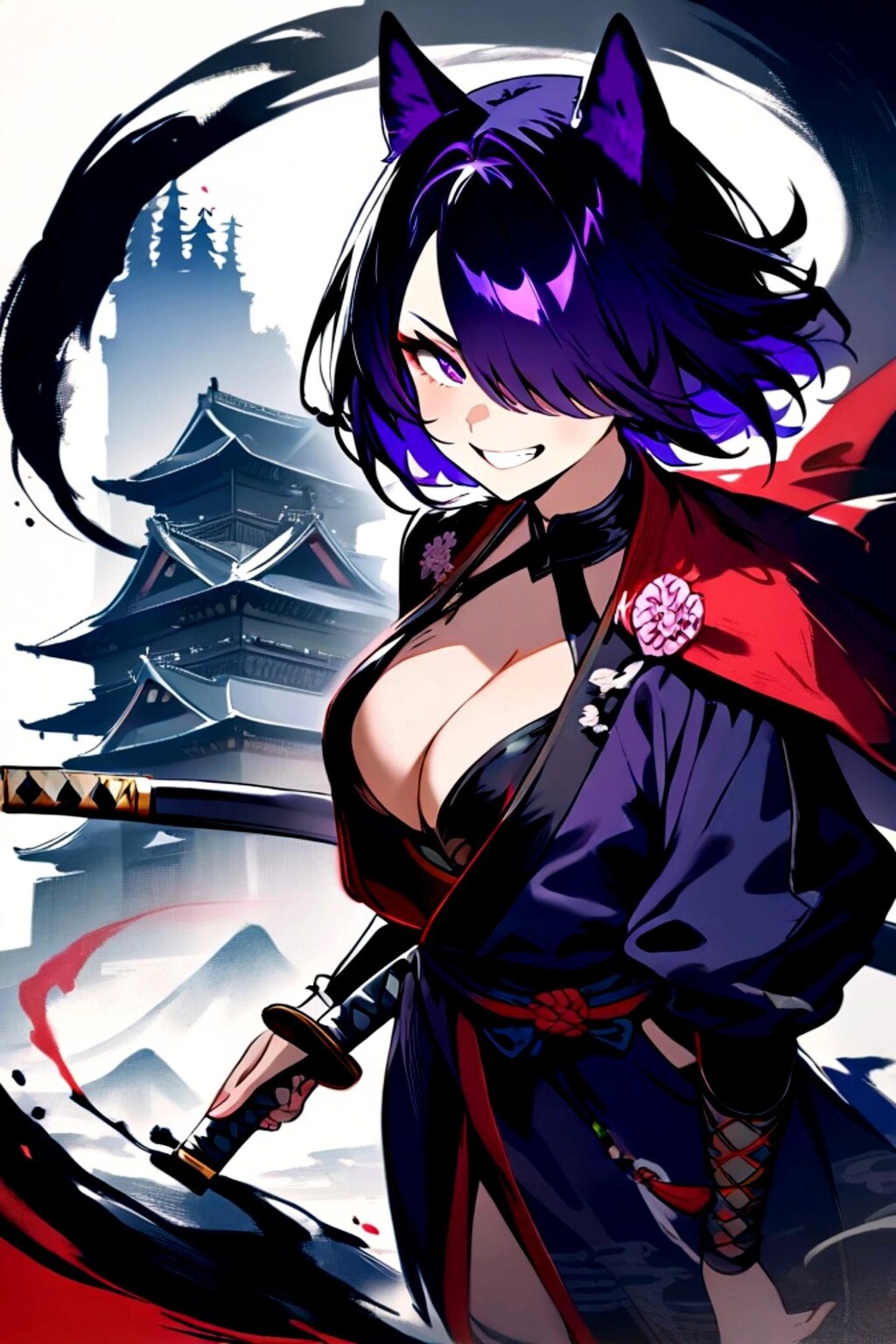 ケモミミ侍の紫髪ちゃん