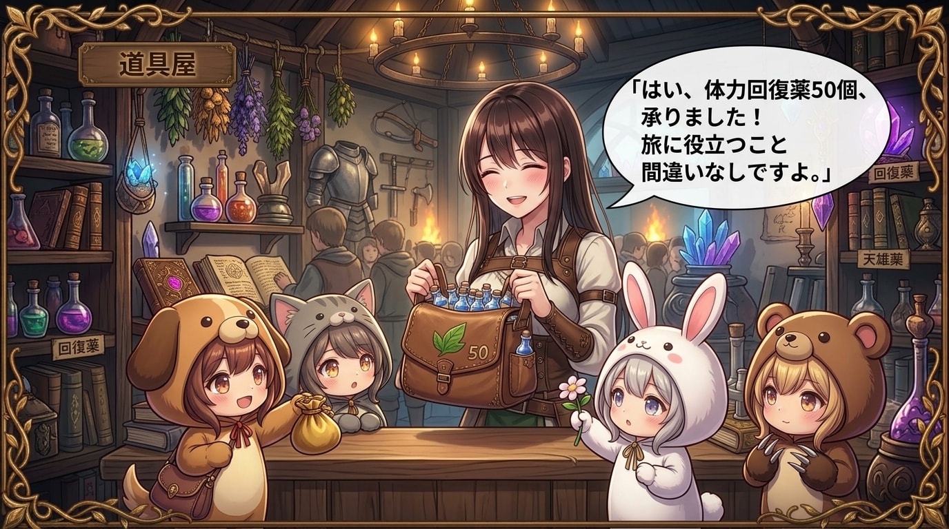 【KIGURUMI QUEST＃８】道具屋で買い物 | の人気AIイラスト・グラビア