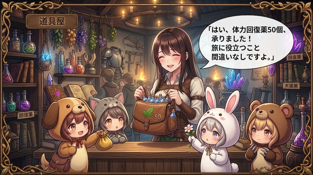 【KIGURUMI QUEST＃８】道具屋で買い物